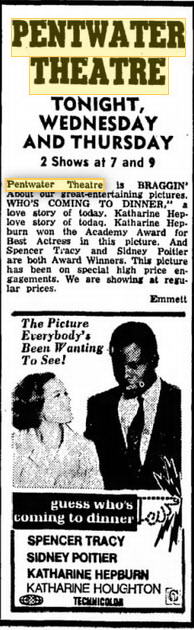 Pentwater Theatre - July 8 1969 Ad